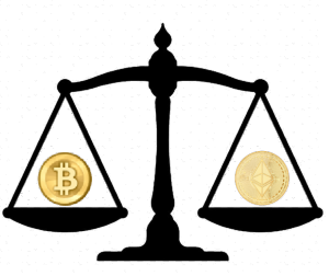 bitcoin ether weegschaal